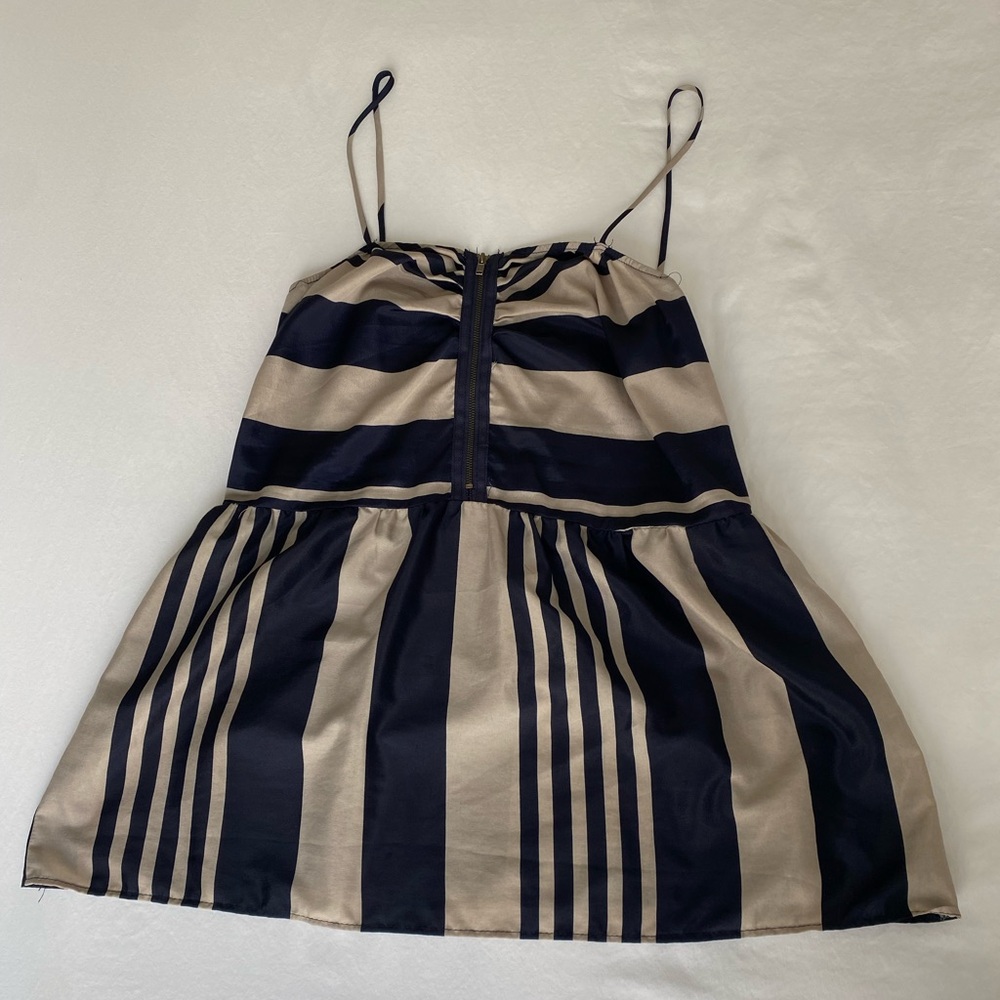 Navy & Tan Striped Tank Top